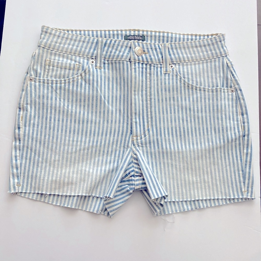 SALE!!! WILD FABLE Striped Short Shorts White Blue Size 4 raw Hems NWOT